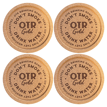 "Don't Smoke, Drink Water" (DSDW) Cork Coasters, Set of 4